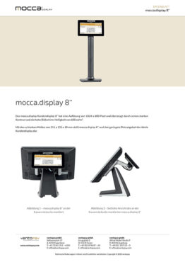Datenblatt mocca.display Kundendisplay 8''