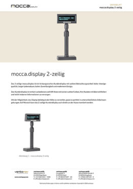 Datenblatt mocca.display Kundendisplay 2-zeilig