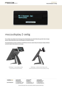 Datenblatt mocca.display Kundendisplay 2-zeilig