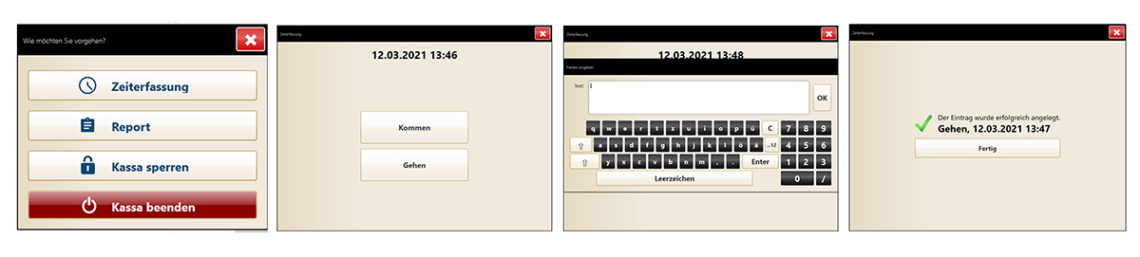 Zeiterfassung mit mocca.touch: Arbeitsende