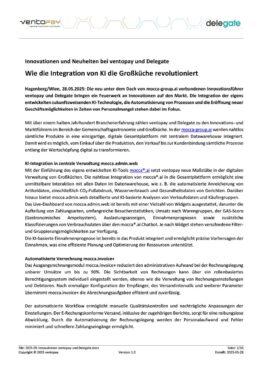 Presseaussendung Innovationen ventopay und Delegate
